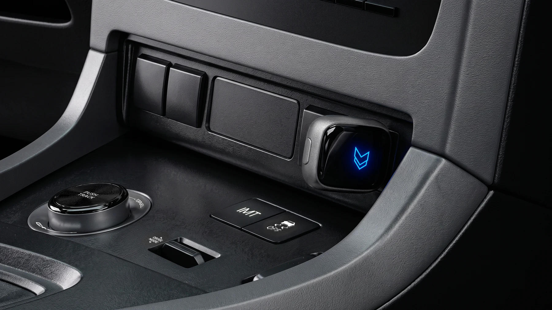 FT-AIR conectado à porta USB no console de um carro