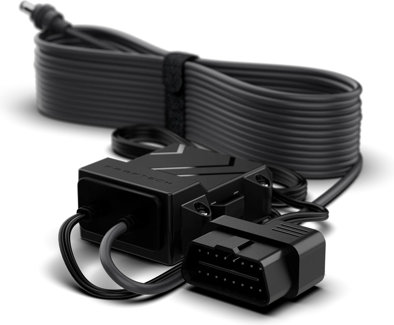 Fonte inteligente Voltenna Plugin, com cabo e conector OBD-II.